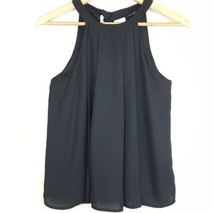 Doe & Rae Halter Blouse | High Neck Keyhole Back